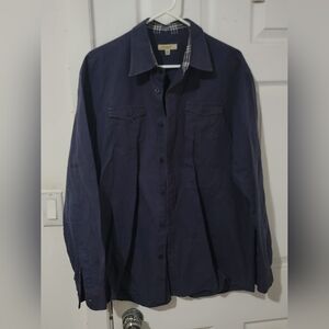 Burberry Navy Button-Up Shirt